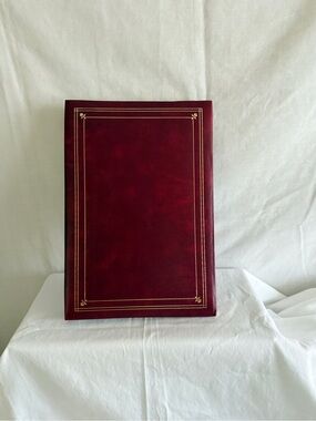 Burgundy Photo Album With Gold Trim